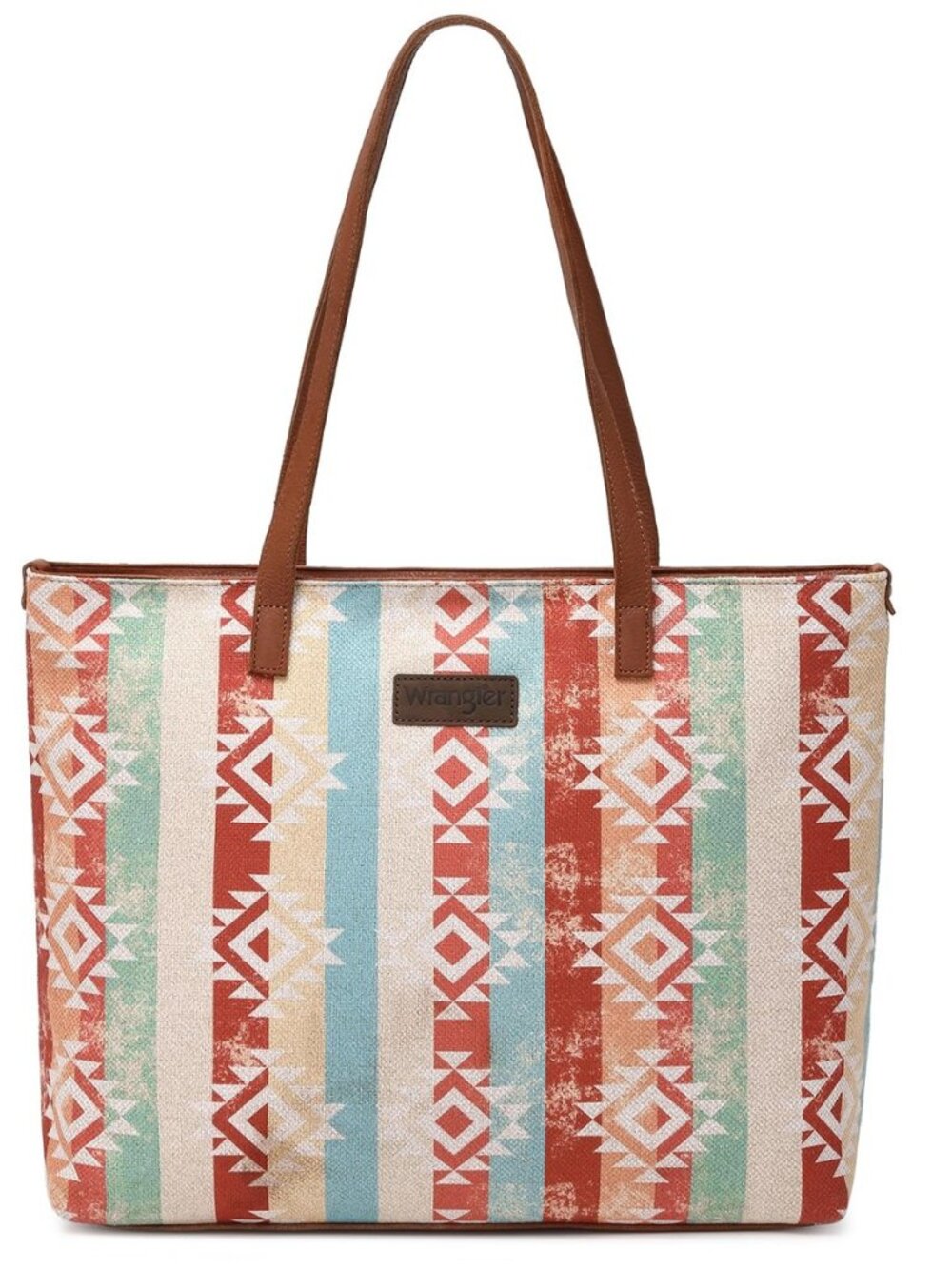 Wrangler Aztec Print Canvas Tote Bag Capacity Shoulder Bag for Work, Travel &
